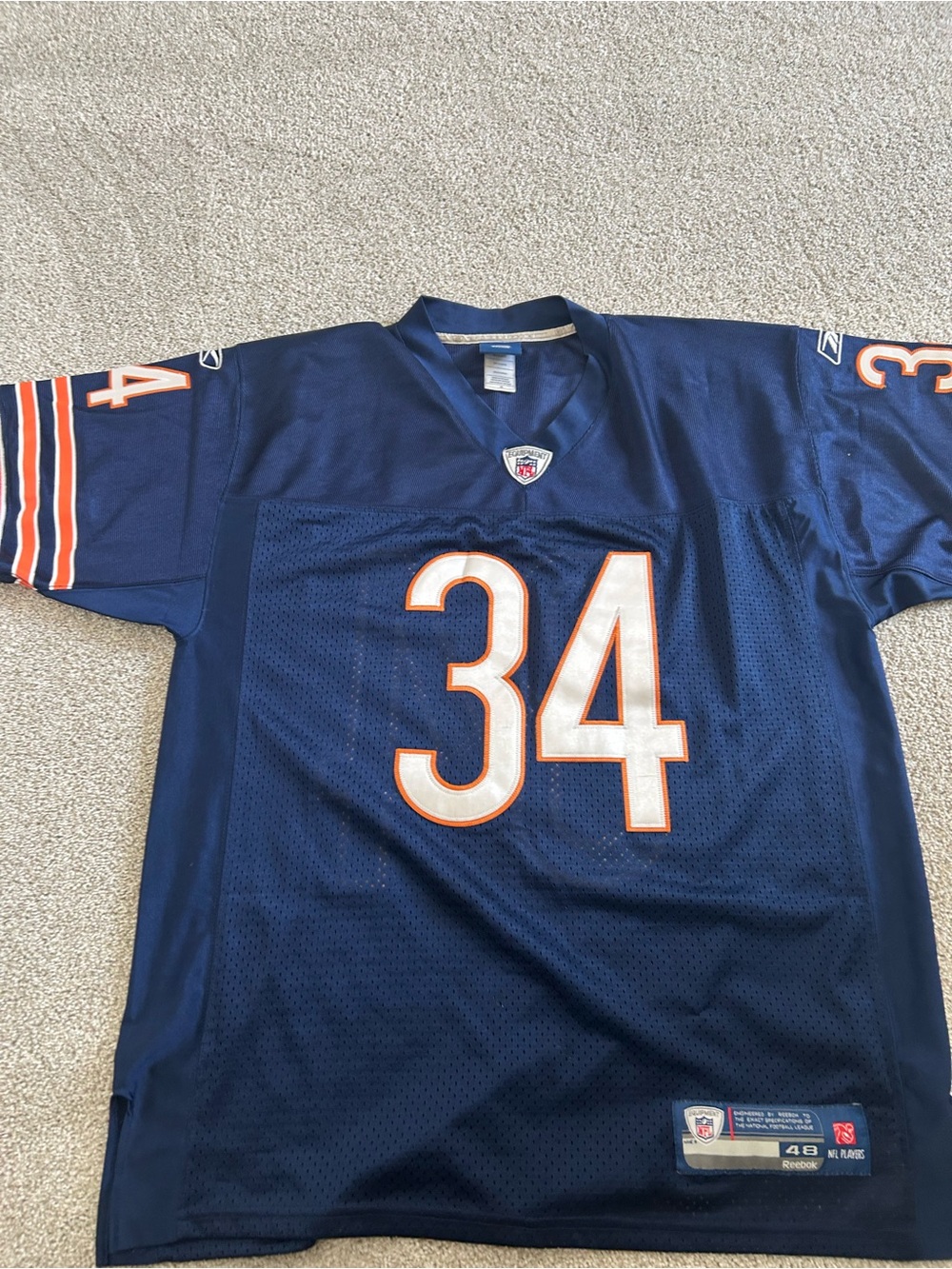 Reebok Navy and White NFL Players Jersey Tag - Size 48
